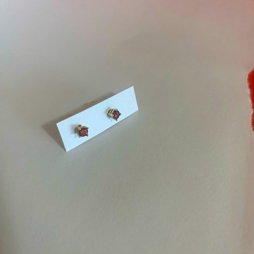 red zirconia earrings ❤️ in a small size and 14k Xp plating
